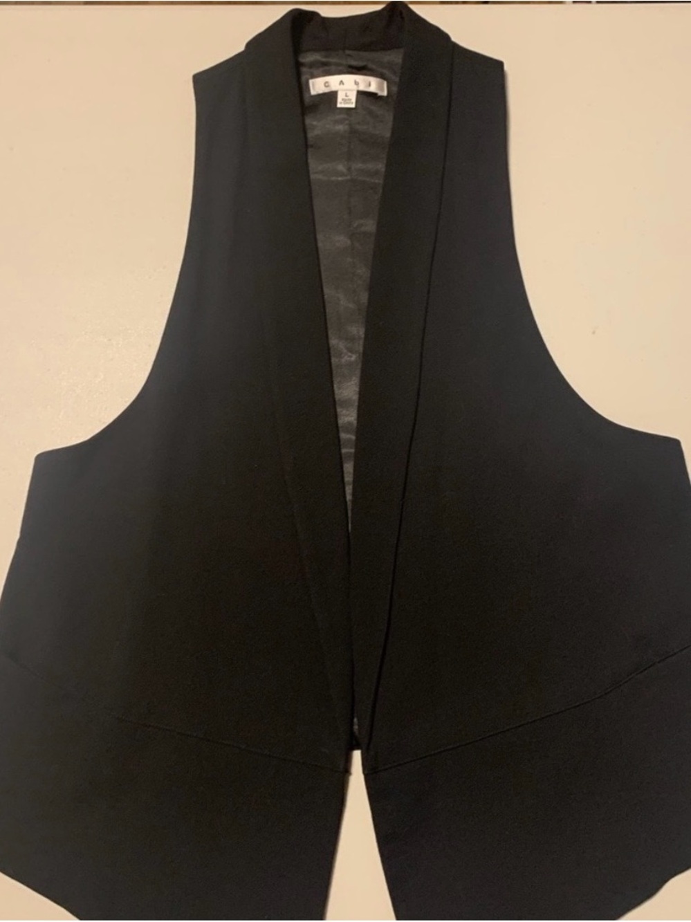 CAbi Black Sleeveless Tailored Vest